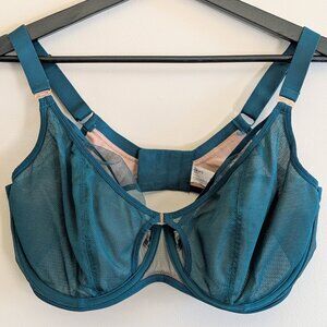 Elomi Kintai Sheer Plunge Bra, Deep Teal | 36I (US)